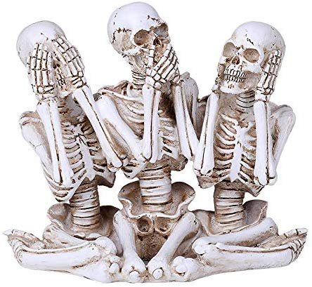 Hear See Speak no Evil Skeleton Resin Figurine