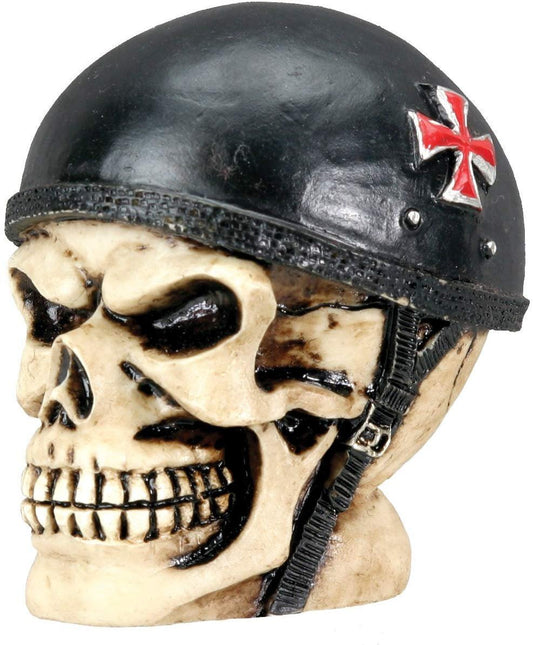 Sm. Biker Skull Collectible Figurine Statue Sculpture Figure Skeleton