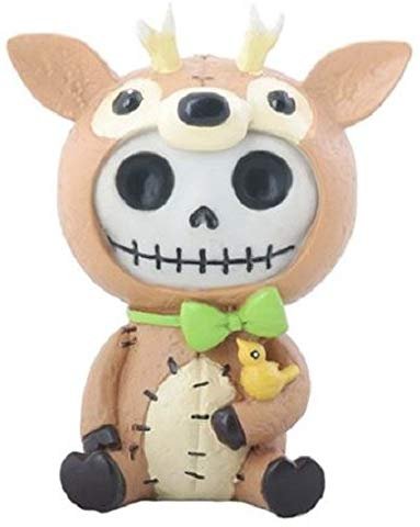 SUMMIT COLLECTION Furrybones John Signature Skeleton in Reindeer Costume with Small Yellow Bird