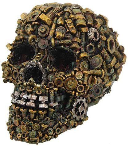 Pacific Giftware Steampunk Mechanical Skull Machine Screws Nuts Bolts Skull Collectible Figurine Skull Decor