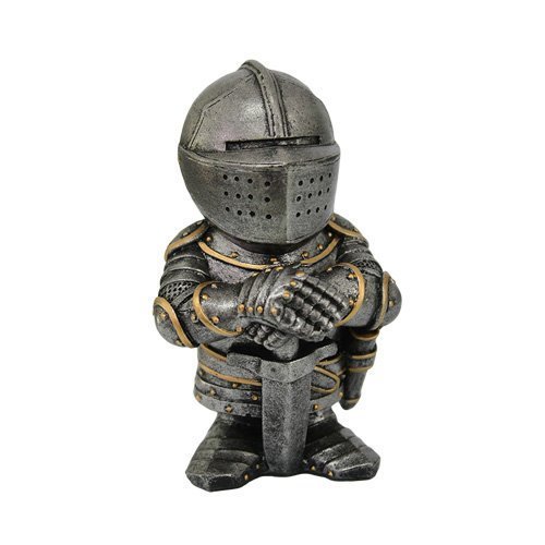 PTC 4.5 Inch Small Armored Medieval Knight with Sword Statue Figurine