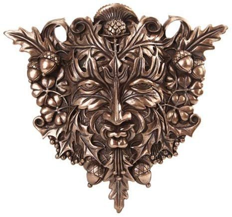 BRONZE COLOR CELTIC GREENMAN PLAQUE HOME DECOR