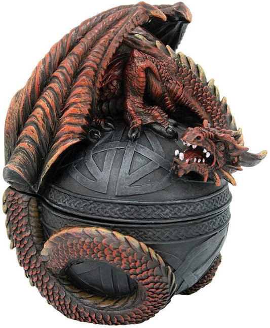 RED DRAGON CELTIC BOX TRINKET BOX