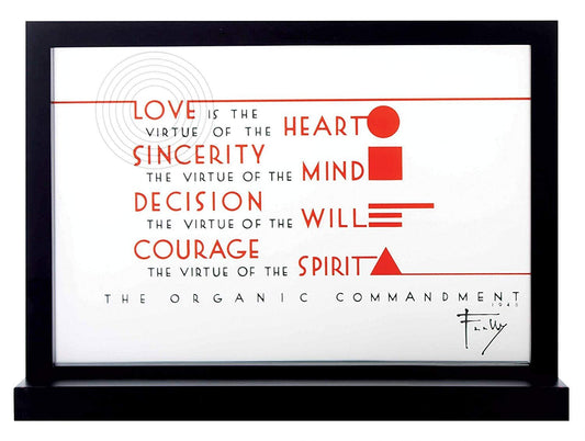 Square Shaped FLW Organic Commandment List in Thick Black Framing