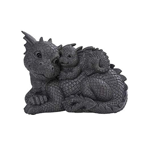 Pacific Giftware PT Garden Dragon Family Dragon Garden Display Decorative Accent Sculpture Stone Finish 10 Inch Tall