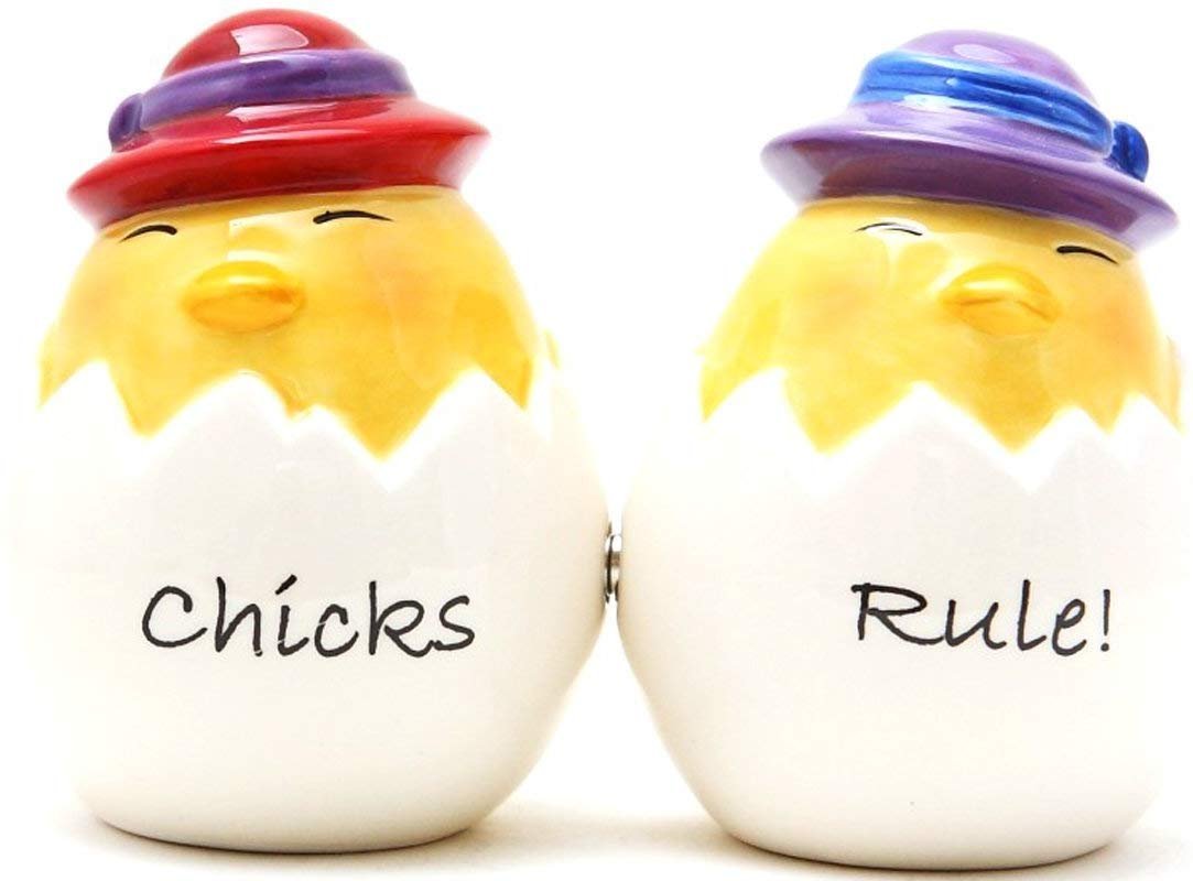 Pacific Giftware Chicks Rule Magnetic Salt & Pepper Shaker Set #8789