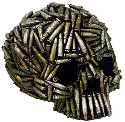 Pacific Giftware Bullets Human Head Skull Resin Collectible Figurine