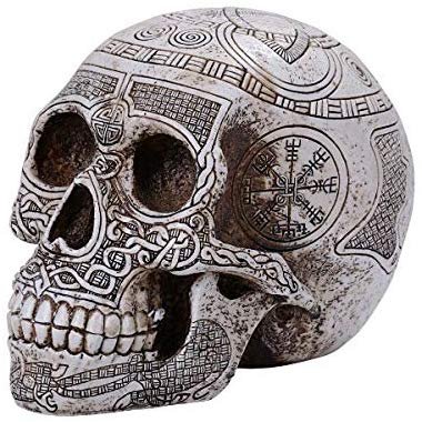 Pacific Giftware PT Viking Skull Resin Figurine Tabletop Statue