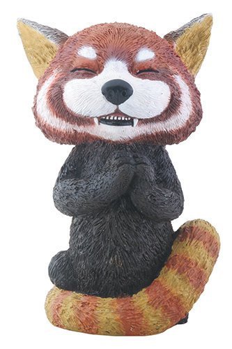 Black and Red Panda Creature Teehee Themed Decorative Figurine Statue