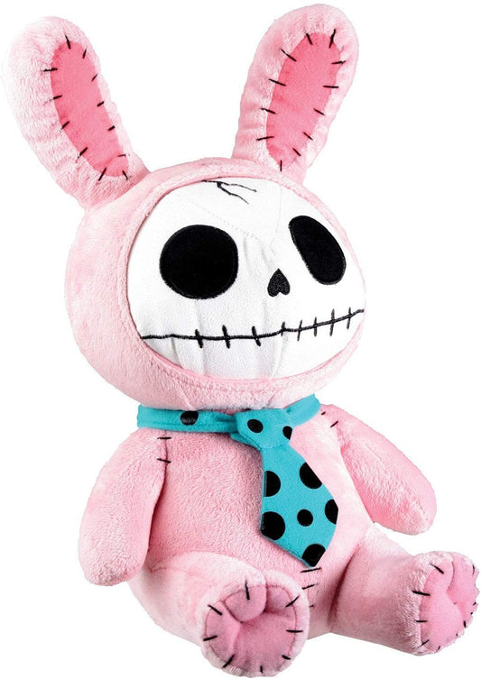 Furrybones Pink Bunny Bun Bun Wearing Polka Dotted Blue Tie Plush Doll