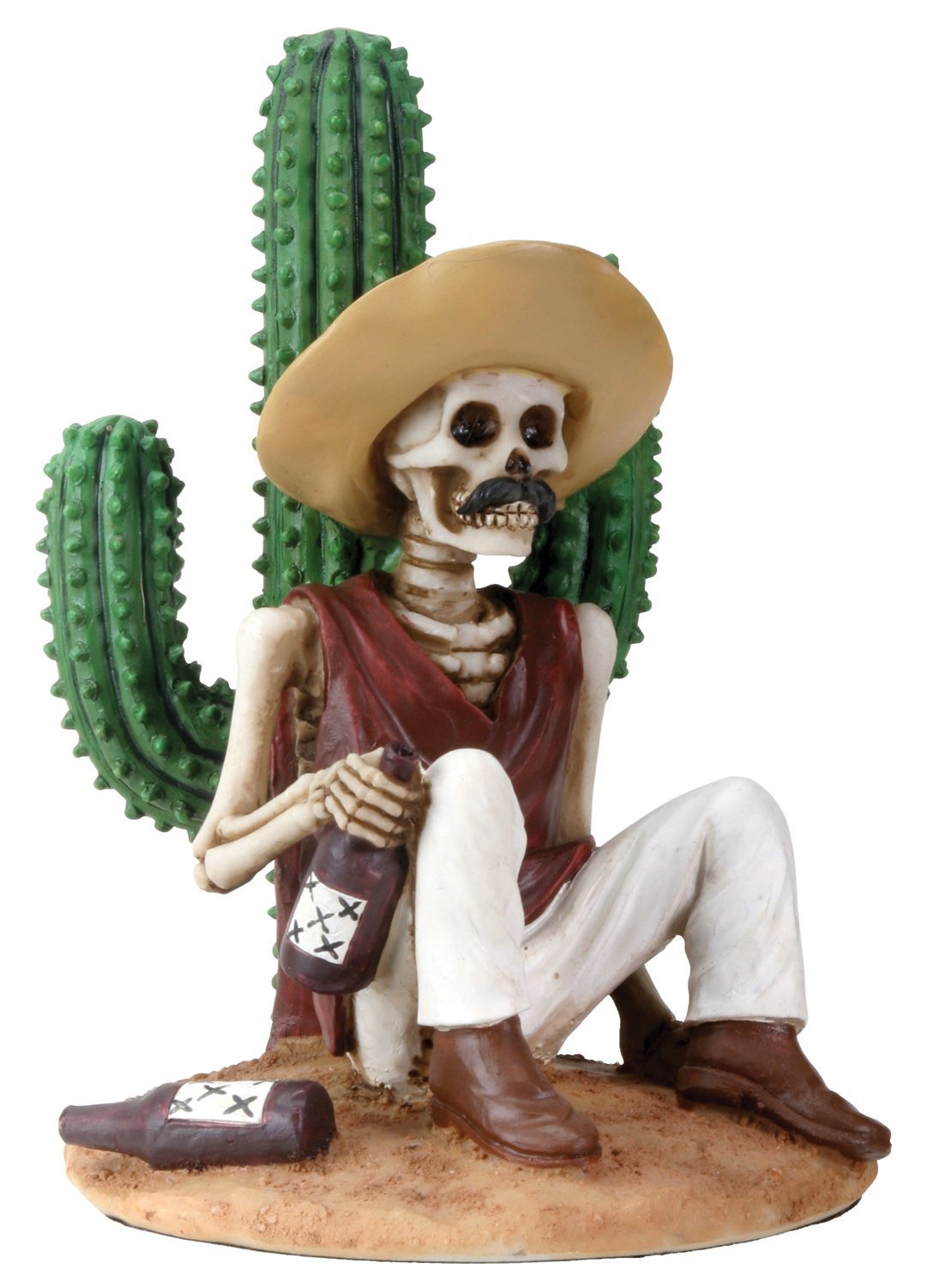 YTC 3.5 Inch Day of The Dead Boracho Sitting by A Cactus Figurine