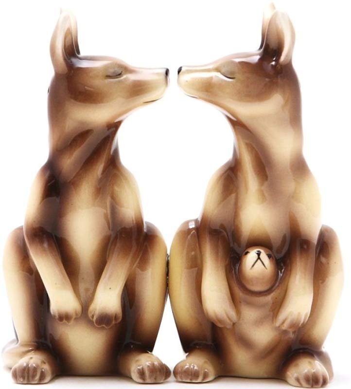 Pacific Trading Salt & Pepper Shakers Set - Kangaroos New Ceramic Kitchen Gifts 8787