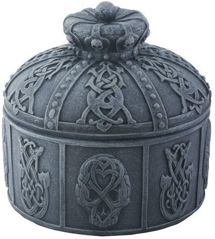 Grey Celtic Crown Embellished Decorative Trinket and Jewelry Box