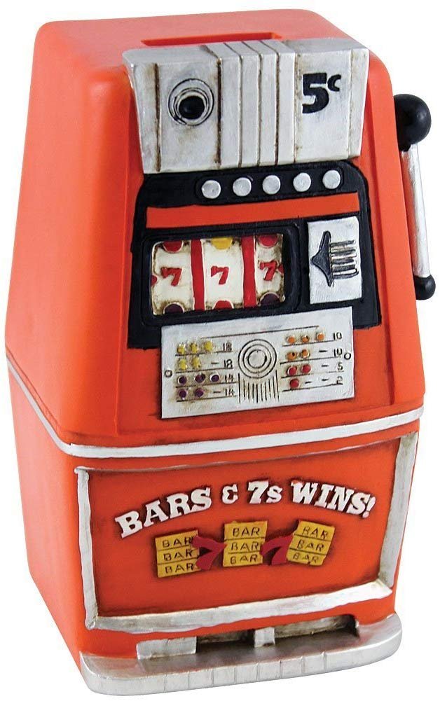 PTC 6.13 Inch Resin Slot Machine Savings Piggy/Coin/Money Bank