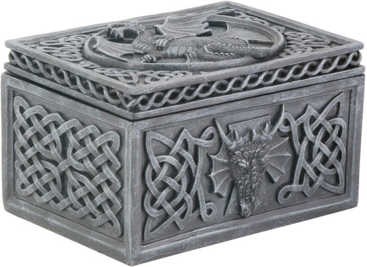 Dragon Celtic Jewelry Box Collectible Tribal Container Sculpture