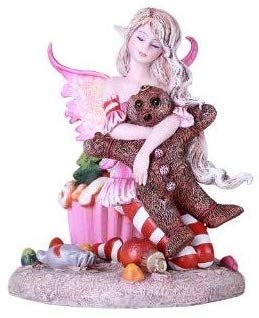 Pacific Giftware TWAS The Night Fairy with Ginger Bread Hand Paint Resin Figurine