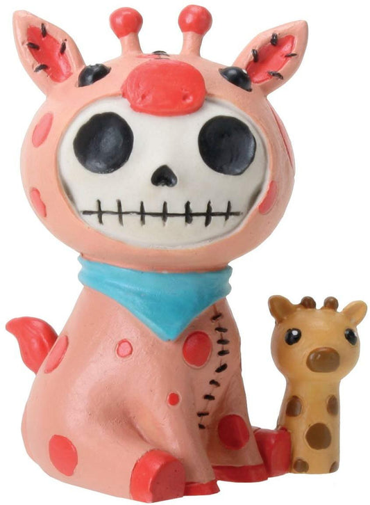 SUMMIT COLLECTION Furrybones Giraffe Kirin Signature Skeleton in Pink Giraffe Costume with Baby Giraffe Doll