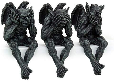 PTC 5 Inch Gargoyle See, Hear, Speak No Evil Shelf Sitters Statue Figurine