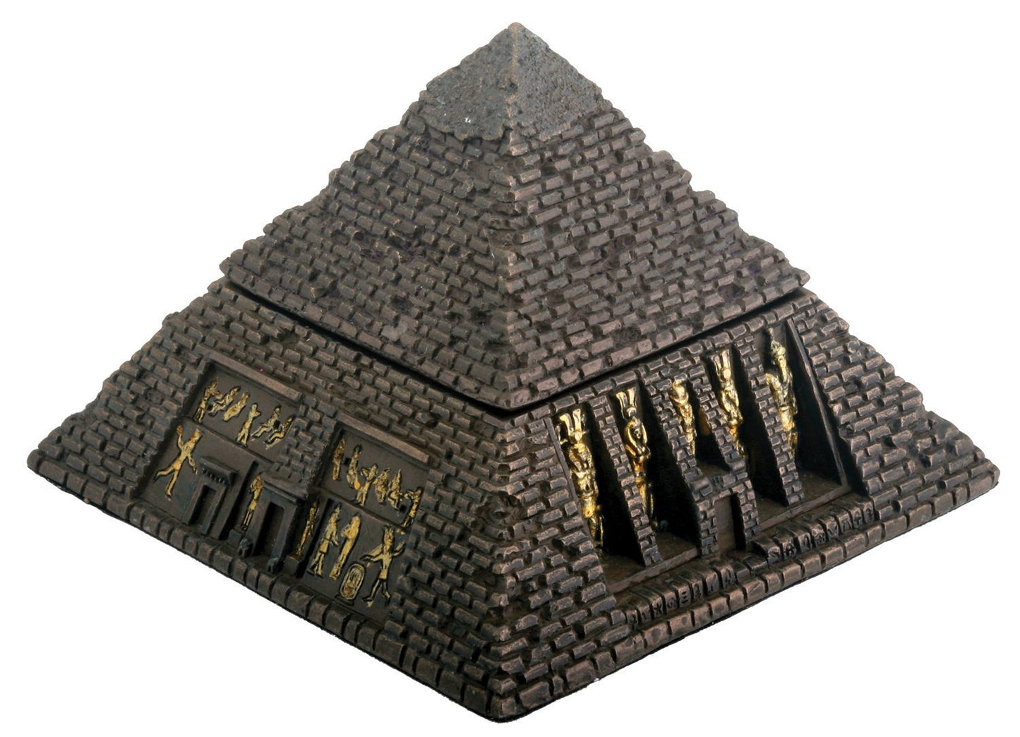 YTC Egyptian Sm. Bronze Pyramid Trinket Box - Egypt Jewelry Container