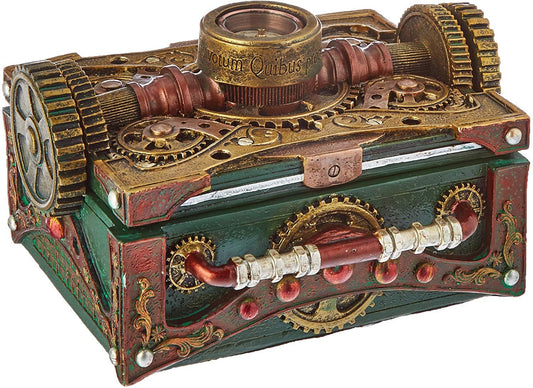 Steampunk Trinket / Jewelry Box Steam Punk W/ Compass