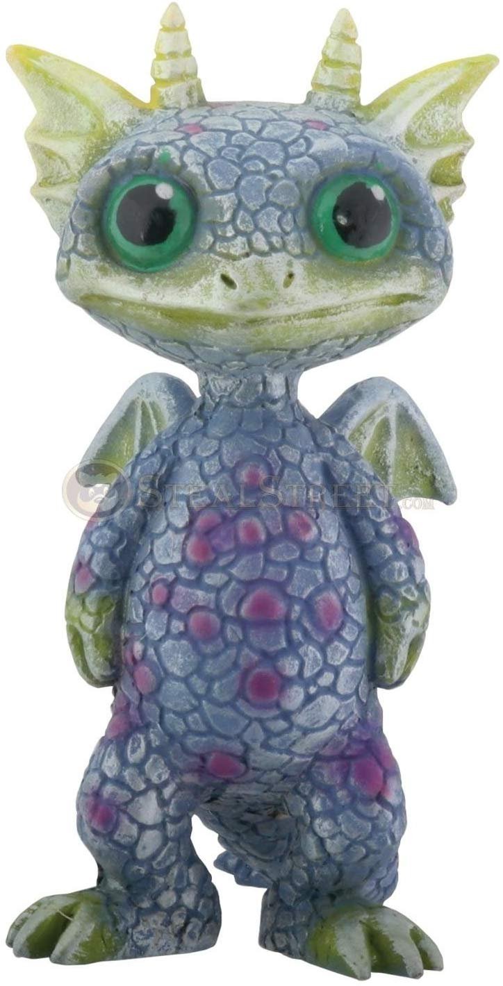 Mythical Green and Blue Baby Dragon Collectible Statue Figurine