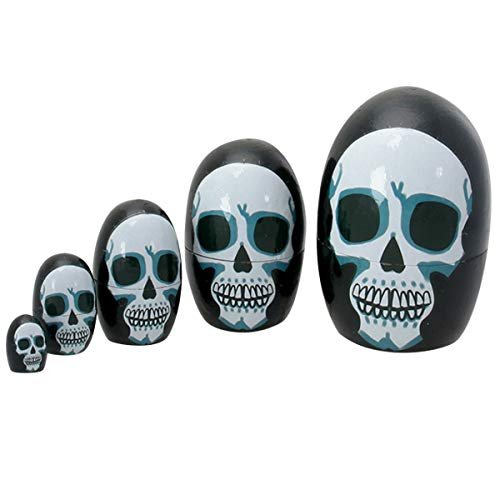 Pacific Giftware PT Skulls Nesting Dolls Resin Collectible Figurine Set