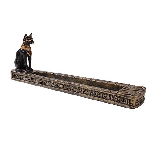 Egyptian Bastet Incense Holder Burner Figurine Made of Polyresin