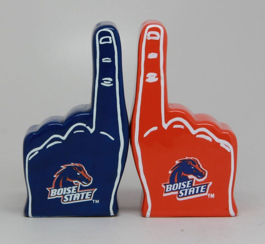 COLLEGIATE LICENSING SALT AND PEPPER SHAKER - BOISE STATE FINGER