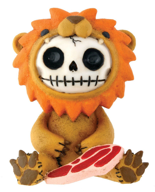 Furrybones Raion Signature Skeleton in Lion Costume with Steak