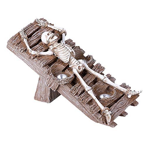 Skeleton Racking Resin Figurine Candle Holder