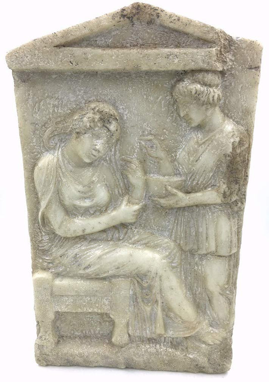 SUMMIT BY WHITE MOUNTAIN Greek Tombstone Stele of Glykylla Wall Hanging Relief 15.5H