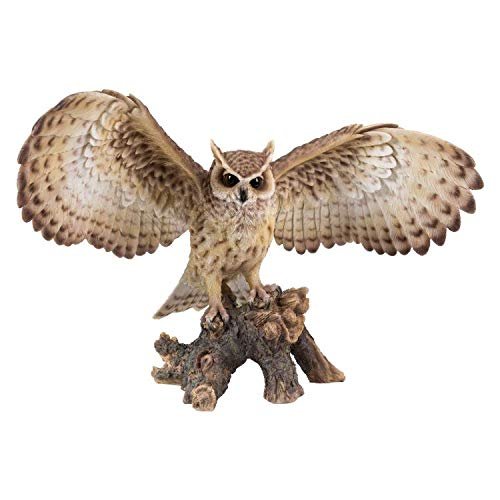 Realist Look Opening Eagle Owl Resin Figurine Statue