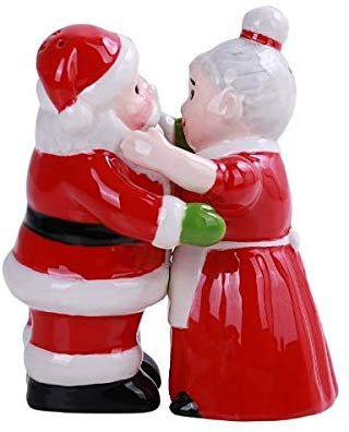 Santa and Mrs Claus Hugging Salt and Pepper Shakers