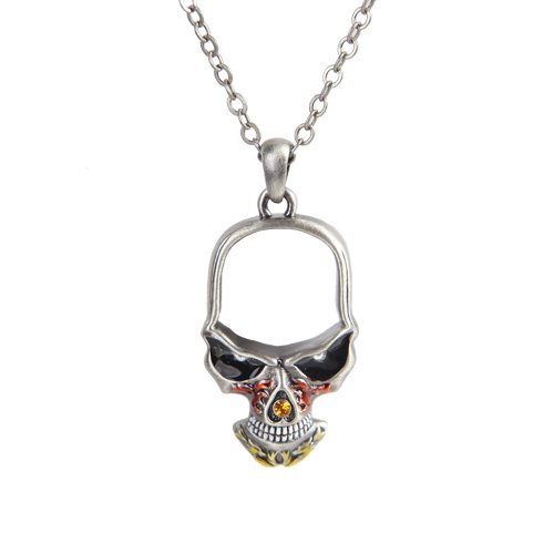 DEVILISH SKULL PEWTER ALLOY NECKLACE