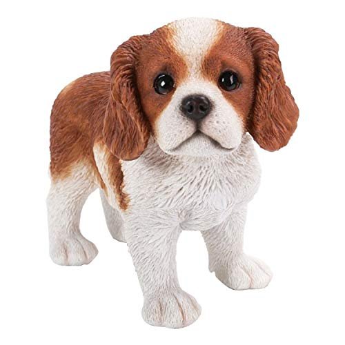 Realist Look King Charles Puppy Standing Resin Figurine Statue