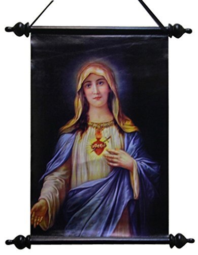 18 Inch Immaculate Heart of Mary Religious Hanging Wall Art Scroll