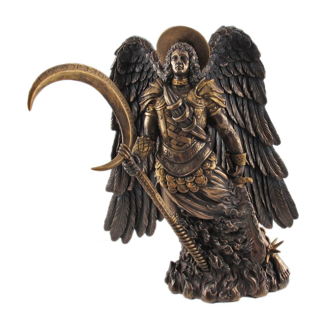 PTC 10 Inch Archangel Gabriel with Moon Spear Religious Statue Figurine