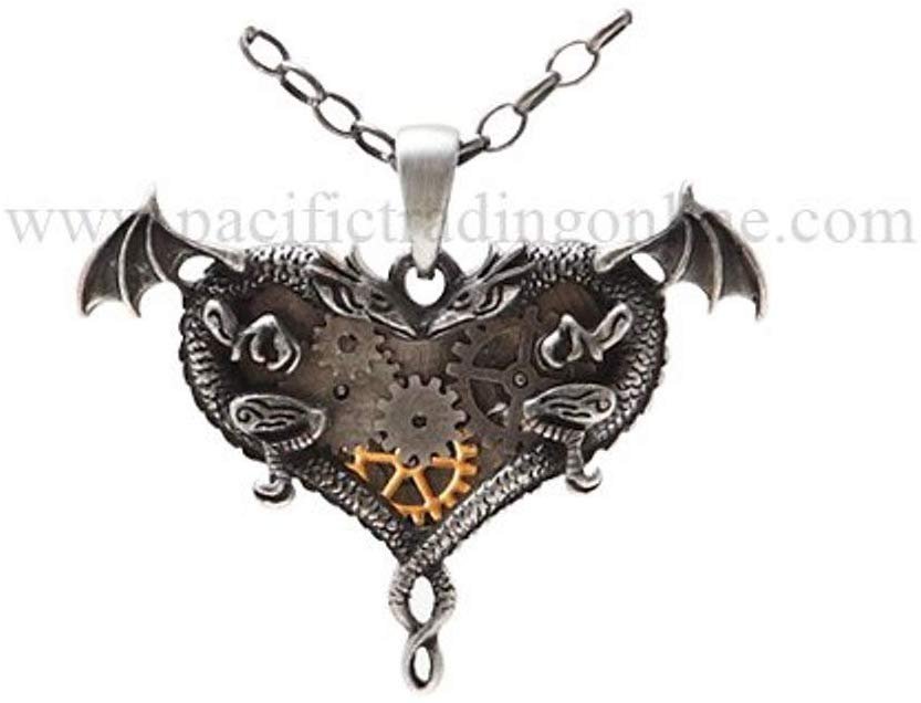 Dual Dragon Steampunk Pendant Necklace