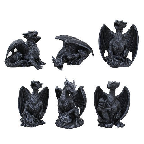 4 Inch Miniature Gargoyle Dragons Statue Figurines, Set of Six