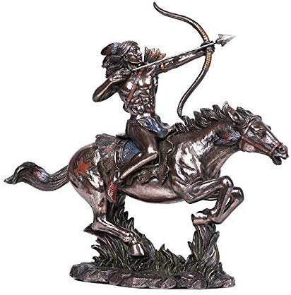 Pacific Giftware Native Indian Warrior on Horse Cold Cast Bronze Collectible Figurine