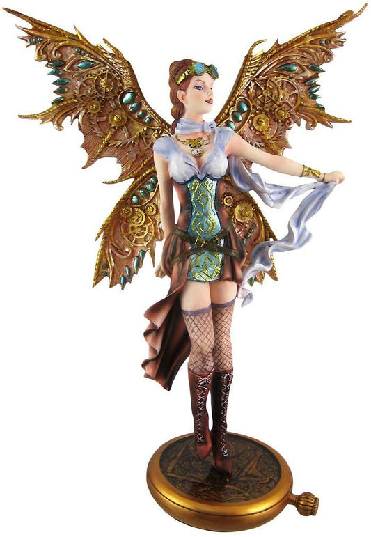 PTC 13.13 Inch Steampunk Fairy Aviator Adventure Statue Figurine