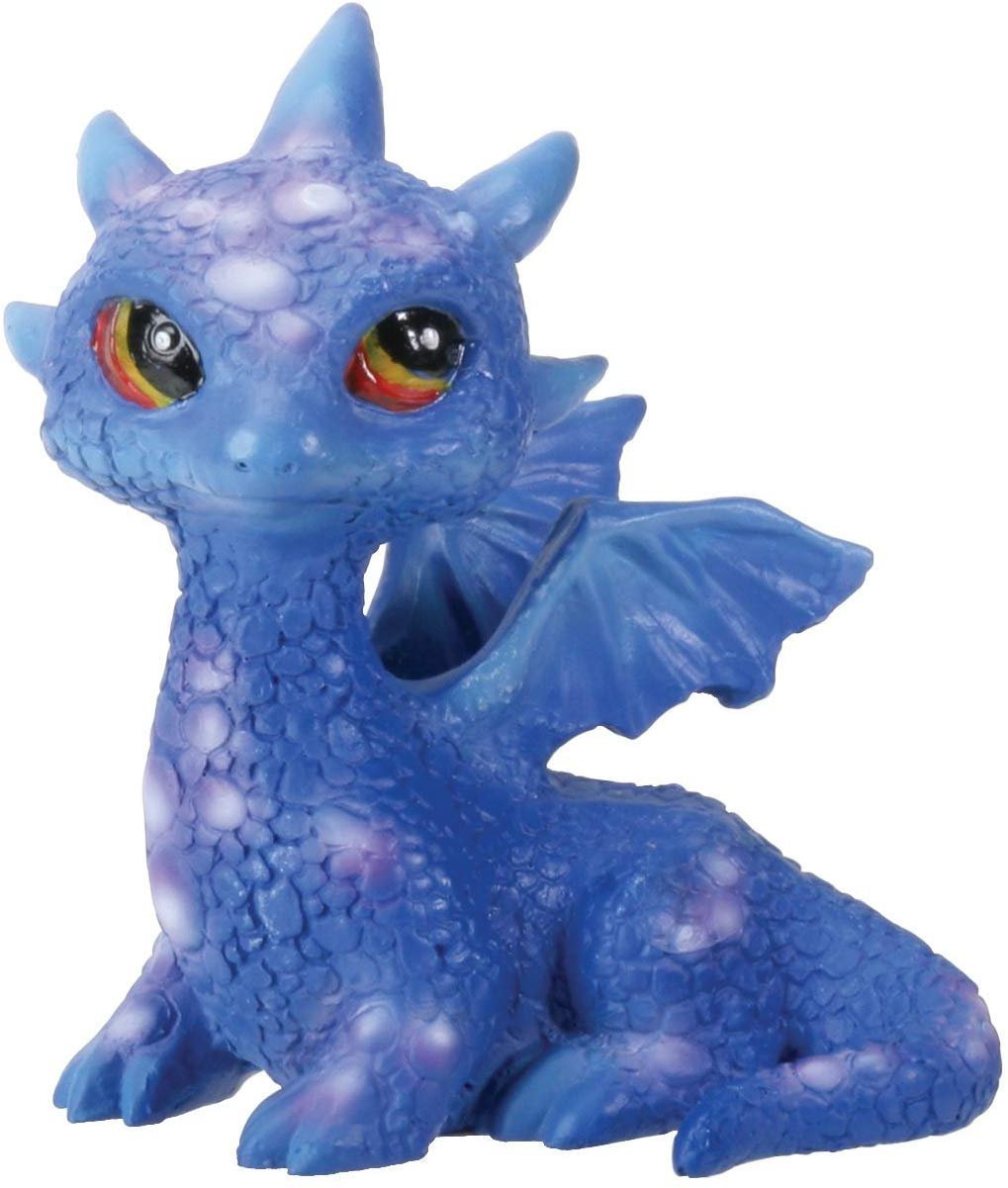 Saphir Colored Baby Dragon Laying Down Staring To His Left Collectible