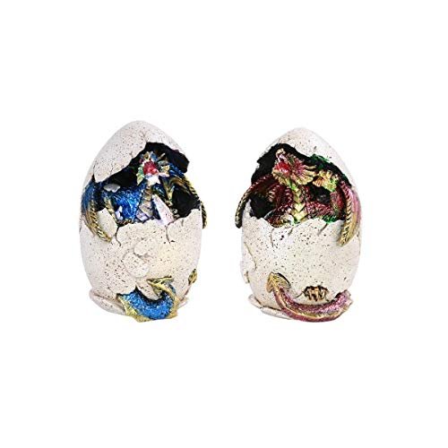 Pacific Giftware PT Small Colored Dragon Egg Home Decorative Resin Figurine Set of 2