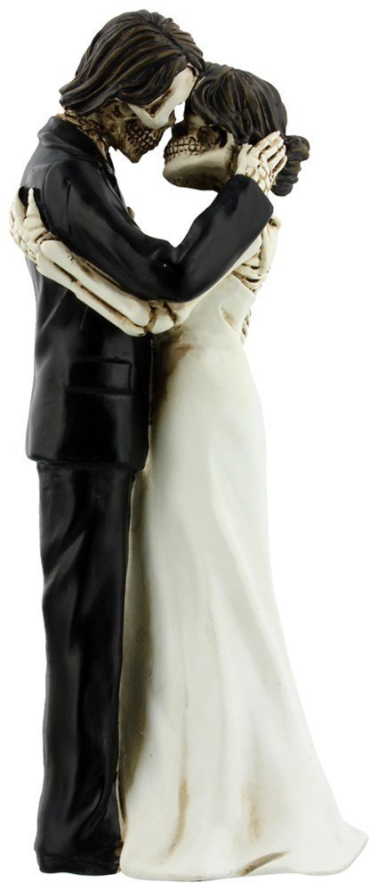 YTC The Kiss Scene Wedding Bridal Skeleton Couple Decorative Figurine