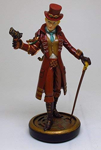 PTC 9 Inch Steampunk Villain Lady with Gun and Cane Statue Figurine