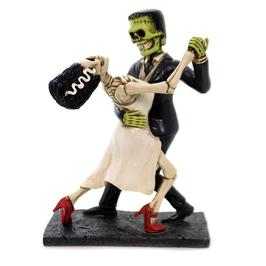 YTC Frank And Bride Dancing Skull Figurine