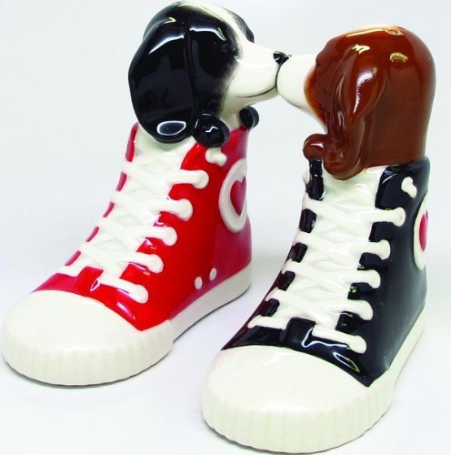 High Top Pups Attractives Salt Pepper Shaker Made of Ceramic