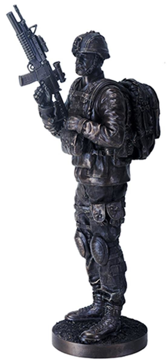 YTC 14 Inch Black Navy Seals Figurine on Guard with Rifle and Full Gear