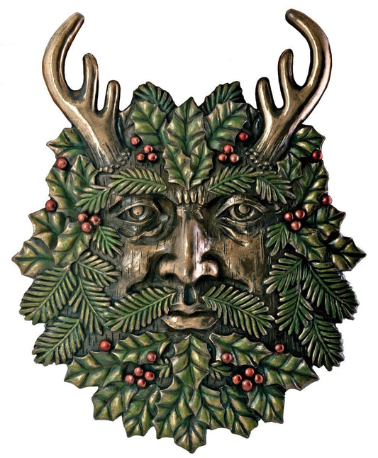 Greenman Winter Plaque Fantasy Designer Decoration Collectible