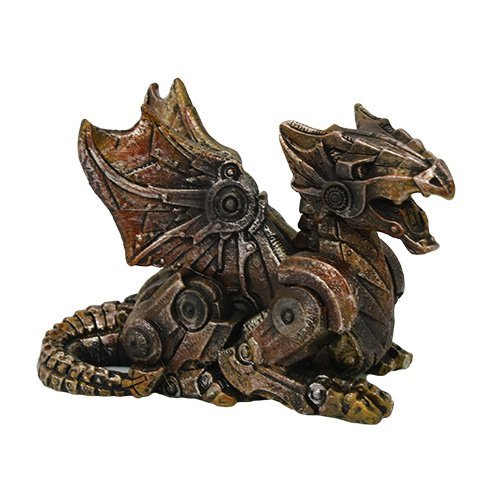 Small Steampunk Dragon Collectible Statue Made of Polyresin